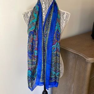 Sheer silk paisley scarf